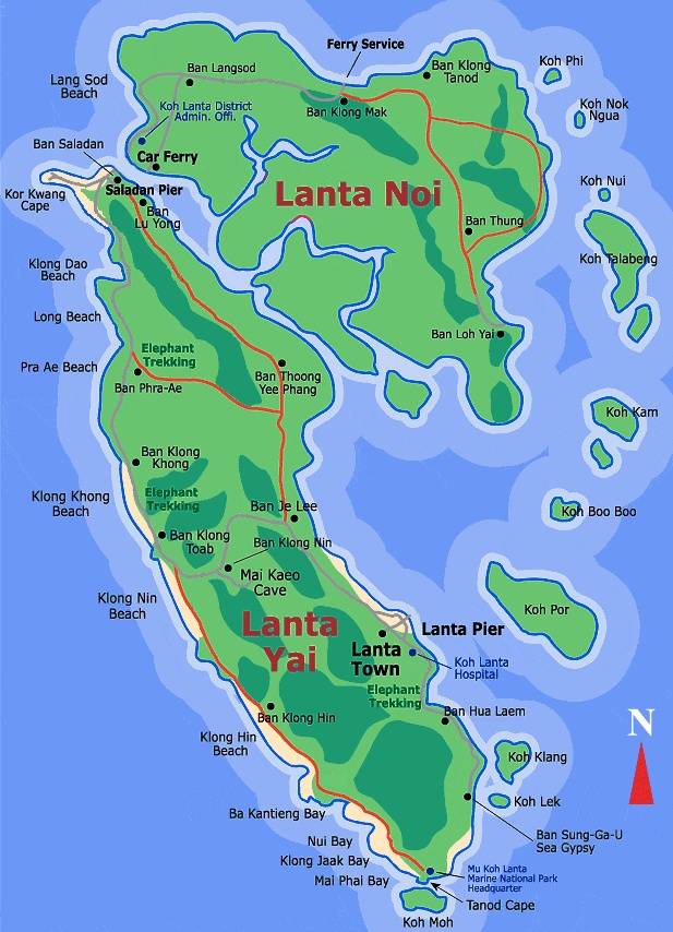 карта пляжей Ко Ланта