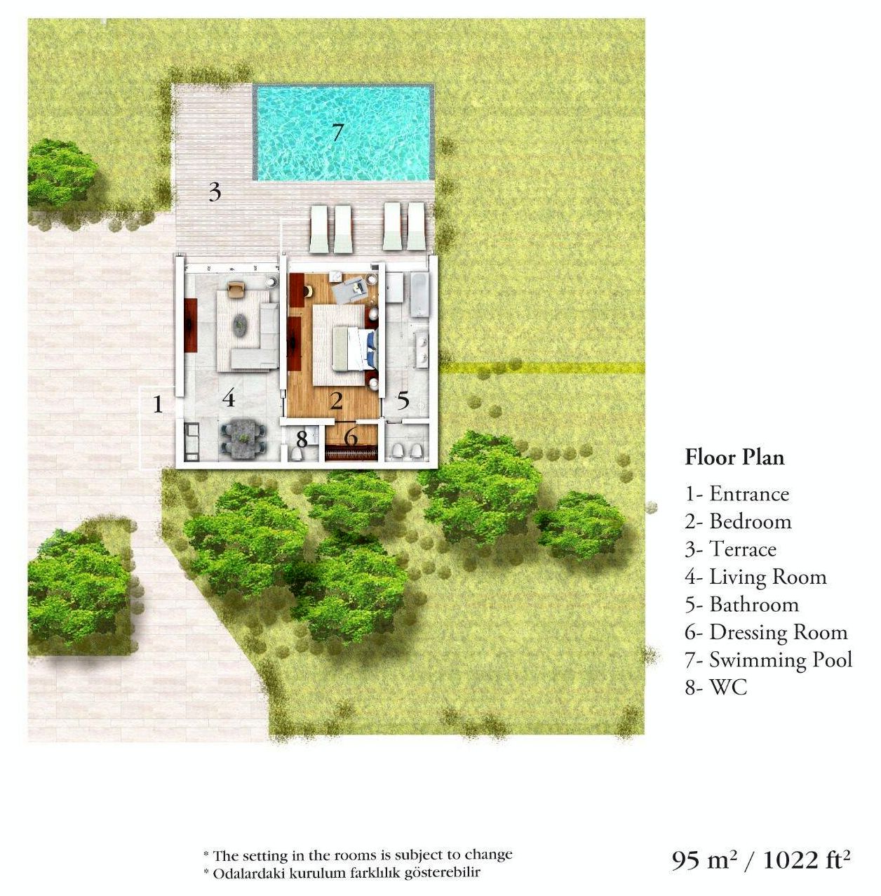 План номера Bougainvillea Suite