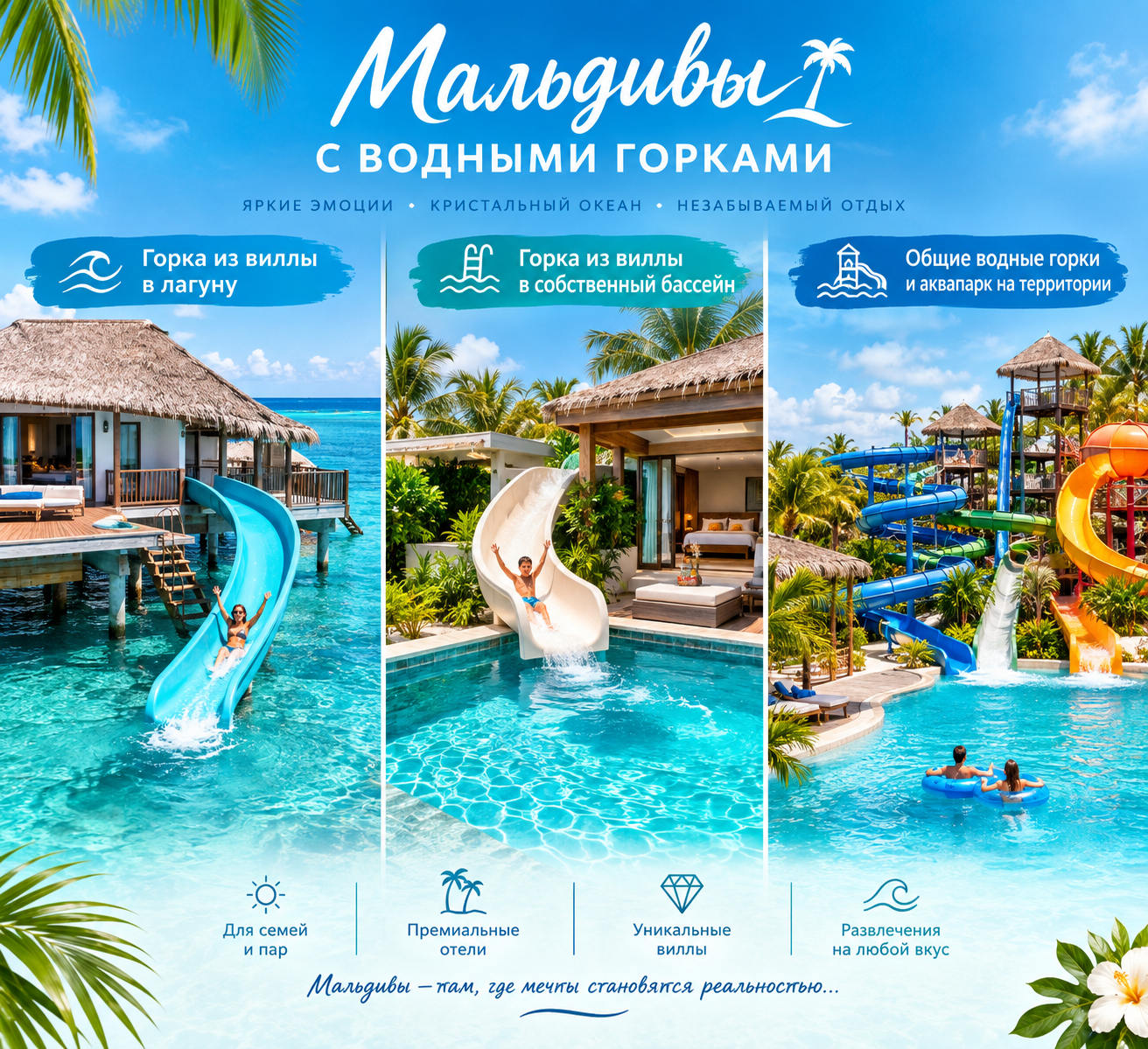 Отели Мальдив с водными горками