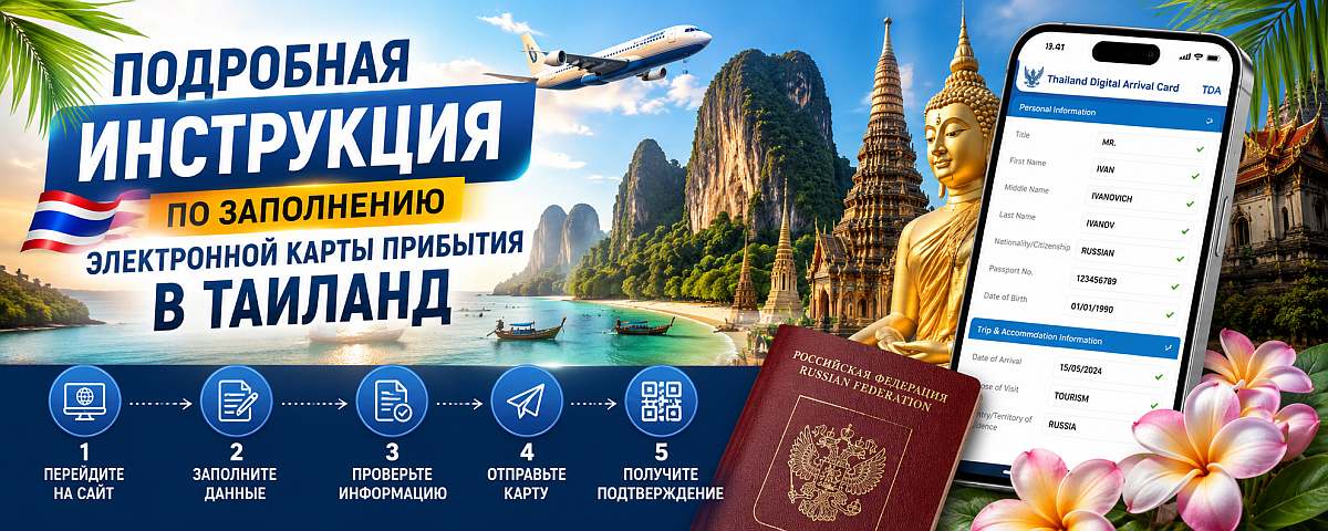 Подробная инструкция по заполнению электронной карты прибытия в Таиланд