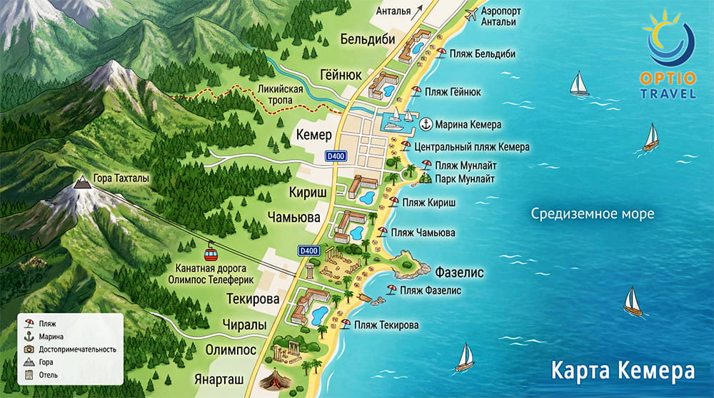 Карта Кемера